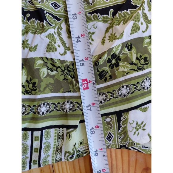 Y2K Babydoll Cami Top Paisley Lace Trim Sz L Forest Fairy - Picture 8 of 9